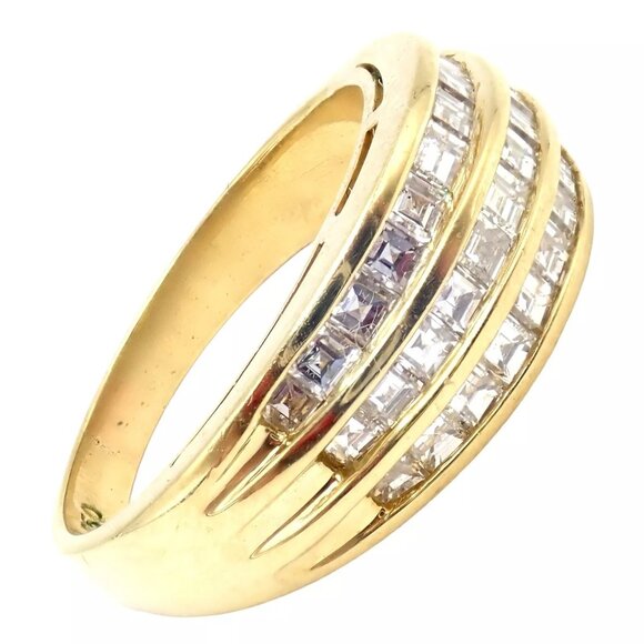 Authentic! Julius Cohen 18k Yellow Gold Diamond 1.30ct Band Ring - Picture 5 of 12